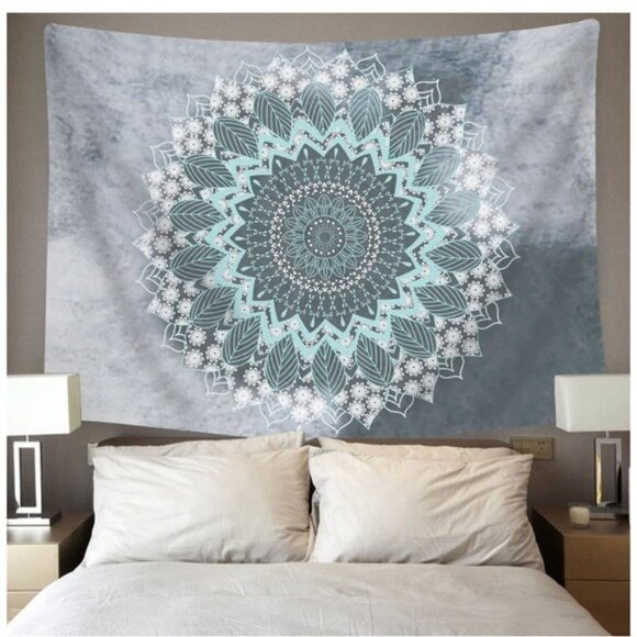 Mandala Floral Leaf Boho Indie Tapestry/Blanket - Picture 2 of 5